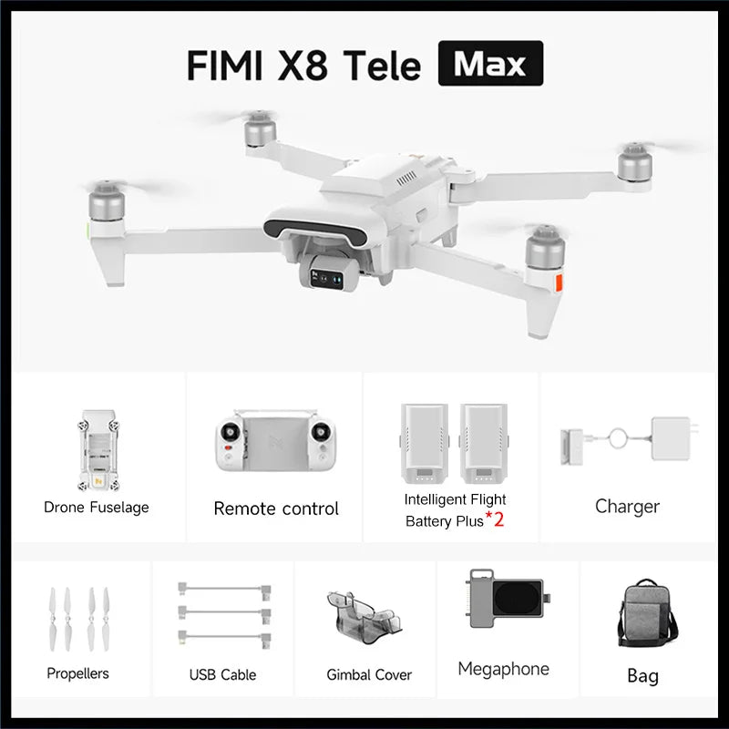 FIMI X8 TELE MAX Drone 4K Professional HDR 48MP 3-Axis Gimbal Camera Drone Professional GPS 20KM RC Quadcopter 2025 New Arrivals