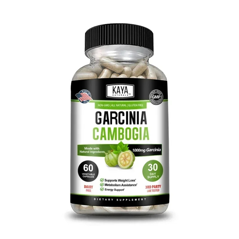 Garcinia Cambogia 120 Veggie Caps (Vegetarian, Natural, Non-GMO & Gluten Free) Wellness Support Supplement for Women & Men