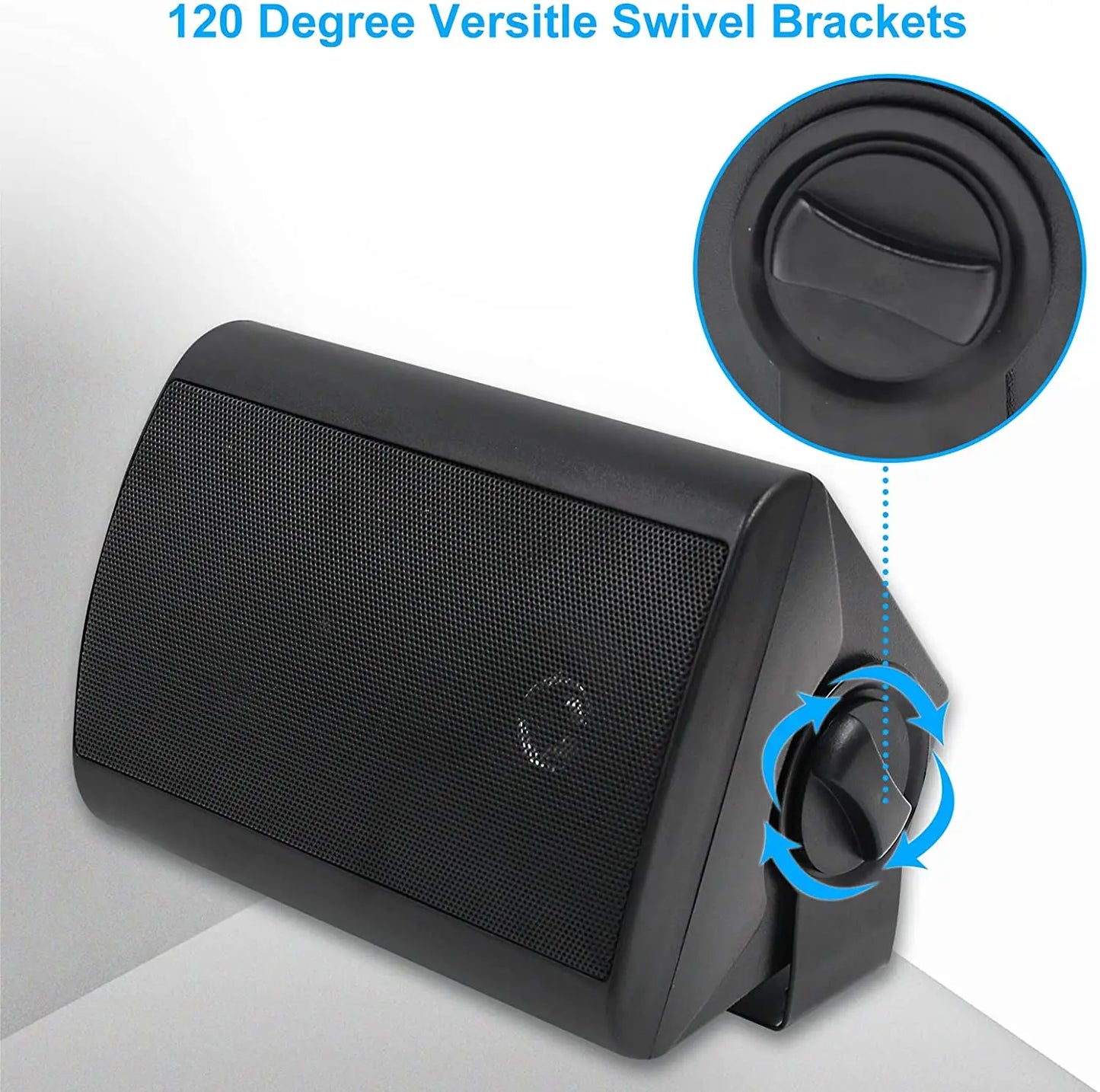 Herdio 2PCS 4'' 200W Passive Wired Outdoor Speakers With Powerful Bass Expansive Stereo Sound Coverage All-Weather Durability