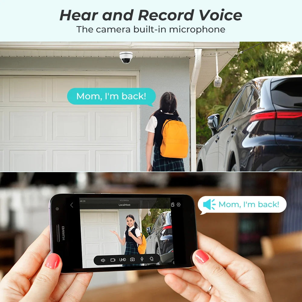 8MP 4K PTZ IP Camera Outdoor PoE Onvif 5X Optical Zoom 5MP 4MP P2P Infrared Audio Dome Camera CCTV Surveillance Camera XMEye App