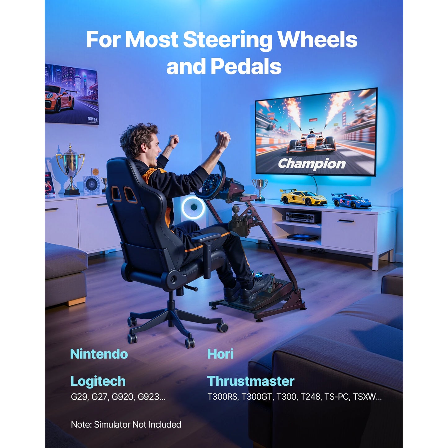 SucceBuy G920 Racing Steering Wheel Stand Shifter Mount fit for Logitech G27 G25 G29 Gaming Wheel Pedals NOT Included Racing