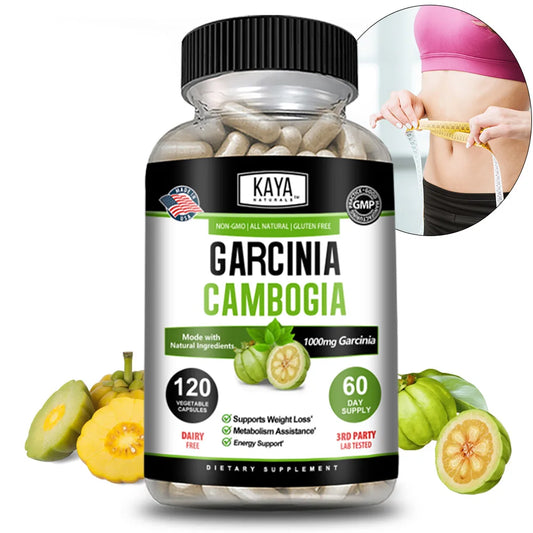 Garcinia Cambogia 120 Veggie Caps (Vegetarian, Natural, Non-GMO & Gluten Free) Wellness Support Supplement for Women & Men