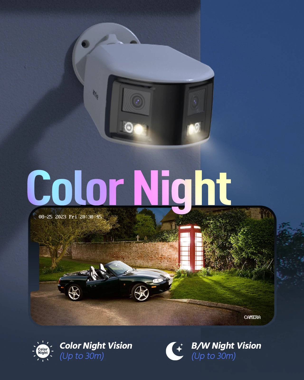 ANNKE 4K 8MP POE Surveillance Camera Dual Lens outdoor poe camera 1/2/4PCS Color Night Vision CCTV Video Security Camera For NVR