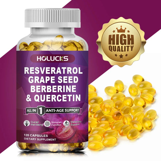 HOLUCKS Resveratrol Supplement, Boost NAD+ level, Anti-Aging, Immune Support, Improve Metabolic, Promote Overall Wellness