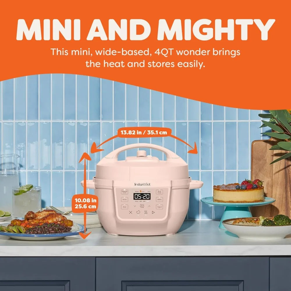 Instant Pot 4QT RIO Mini 7-in-1 Multi-Cooker Pressure Cooker Slow cook Sauté Steam Rice Maker, Yogurt, & Warmer, Black, 4 Quarts