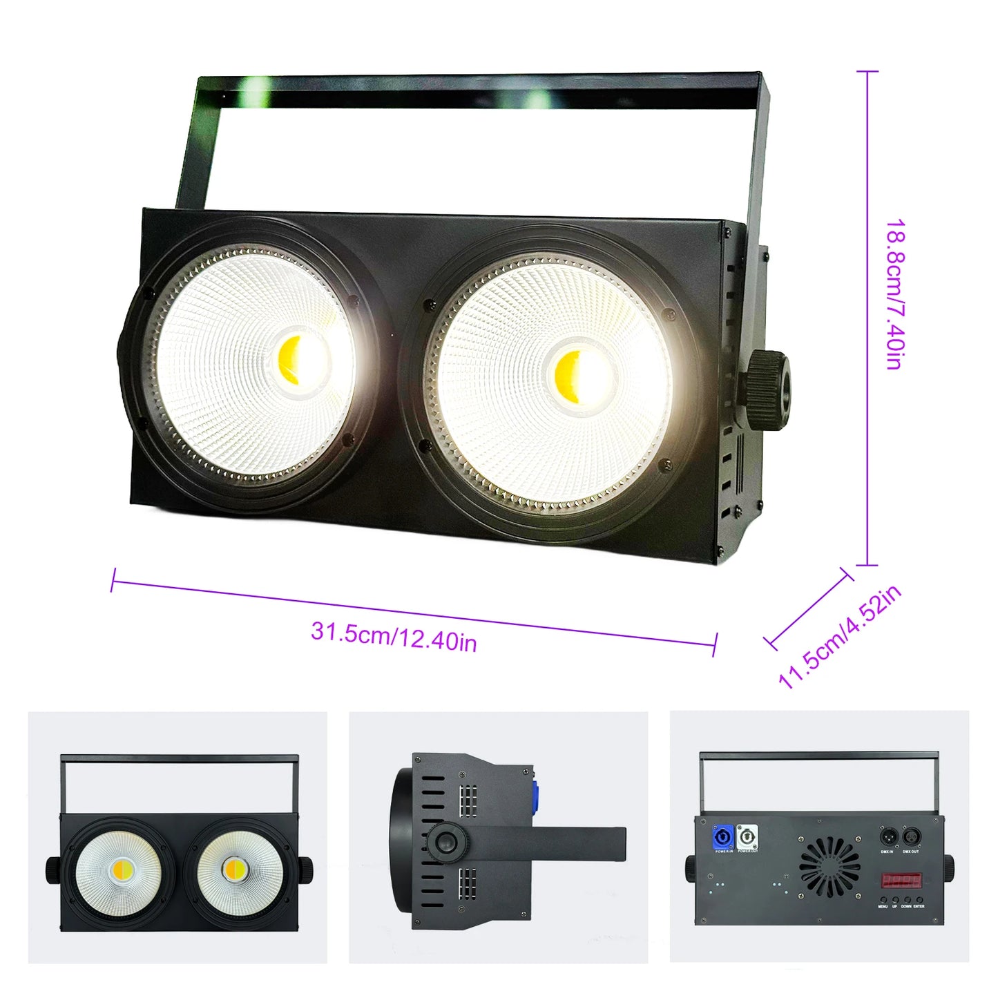 POLET 2 Eyes LED COB Blinder Light Cold White/Warm White 2in1 Control Optional Individually 2x100W Audience Stage Light Dmx512