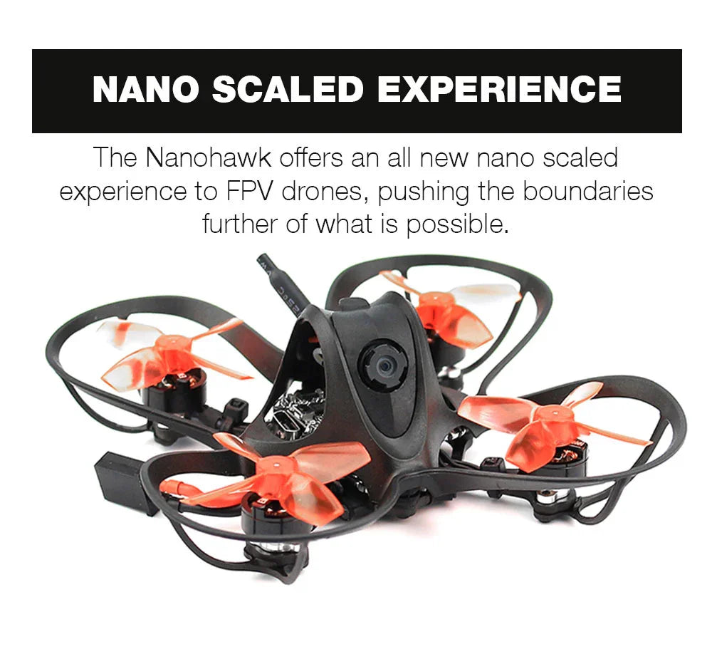 EMAX USA Official Nanohawk 65mm 1S Whoop FPV Racing Drone BNF FrSky D8 Runcam Nano3 Camera 25mw VTX 5A Blheli_S ES Tinyhawk