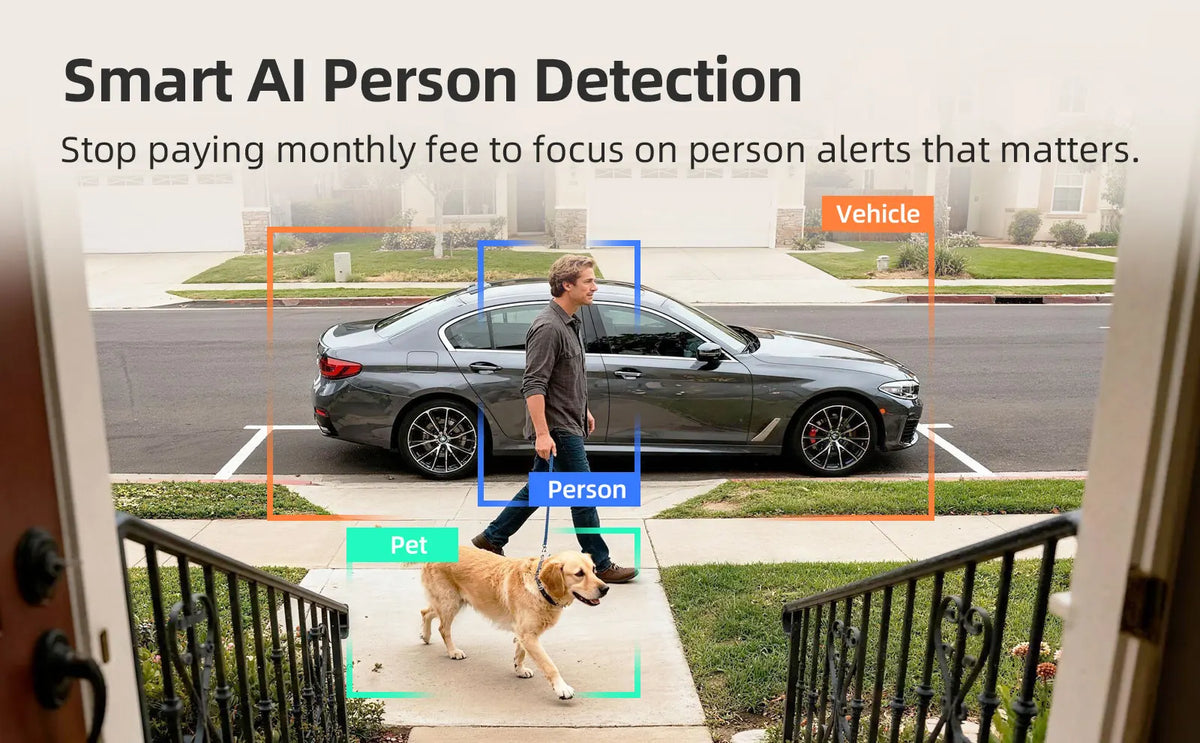 CINMOORE 2.5K 4MP 2.4G WiFi Wireless Battery Powered Home Security Cameras Outdoor AI Detection IP66 IP Surveillance Camera