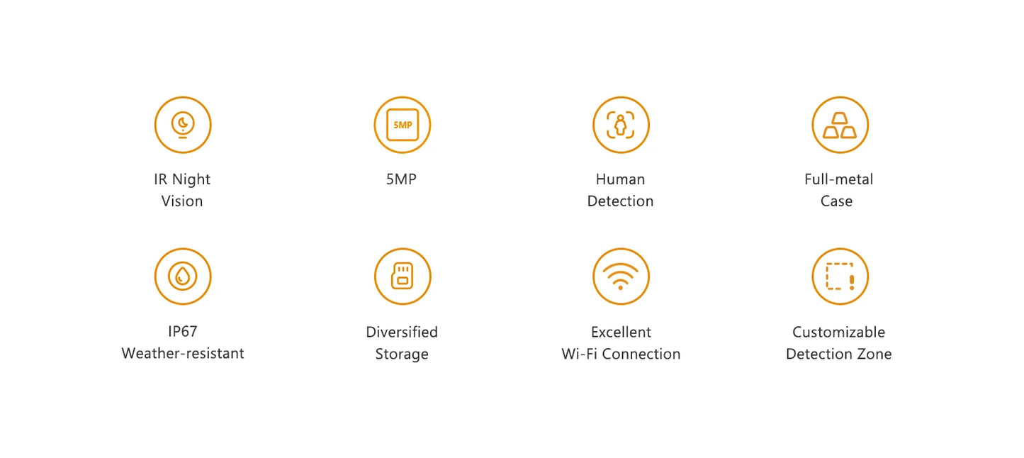 IMOU 5MP Bullet 2C Wi-Fi Camera Dual Antenna Outdoor Night Vision IP67 Weatherproof Audio Recording AI Human Detect IPC-K3CP-5MP
