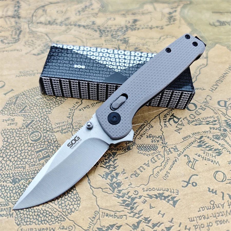Folding Pocket Knives D2 Drop Point Blade Nylon Fiber Handle Outdoor Camping Tactical Hunting Survival EDC Utility Knives Tools