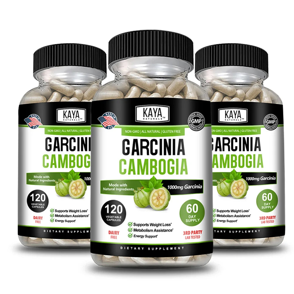 Garcinia Cambogia 120 Veggie Caps (Vegetarian, Natural, Non-GMO & Gluten Free) Wellness Support Supplement for Women & Men