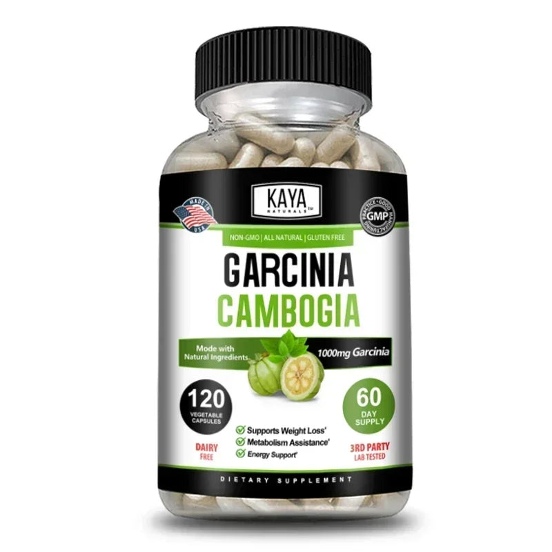 Garcinia Cambogia 120 Veggie Caps (Vegetarian, Natural, Non-GMO & Gluten Free) Wellness Support Supplement for Women & Men
