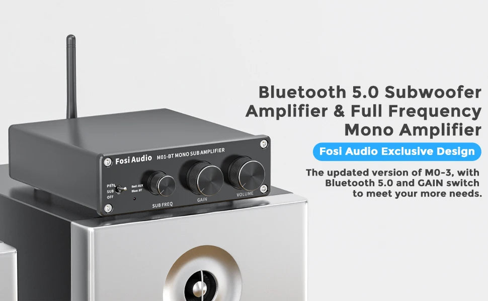Fosi Audio 300W M01-BT Bluetooth Amplifier One Channel Mono Amp For Home Speakers
