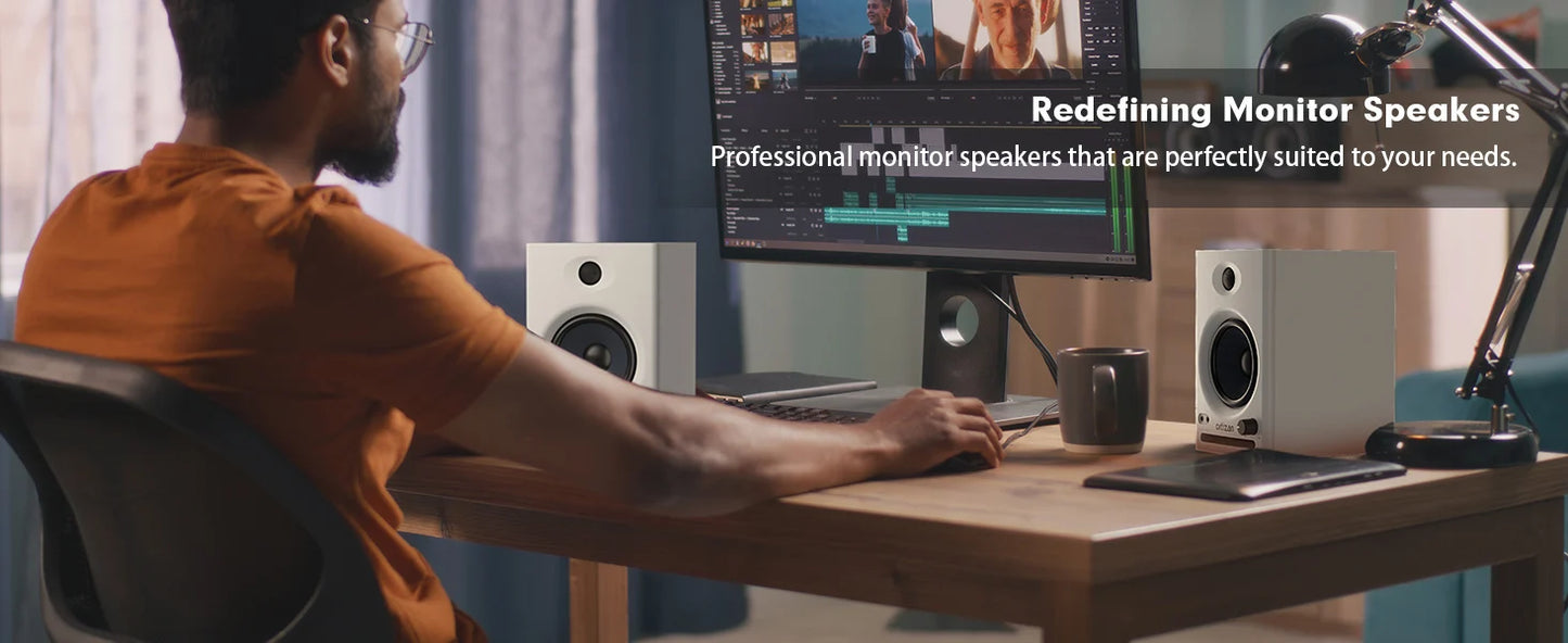 Ortizan C7 Dual-Mode 2.0 Studio Monitors, Active Monitor Speakers for Near Field Music Production, Bluetooth Computer Speakers