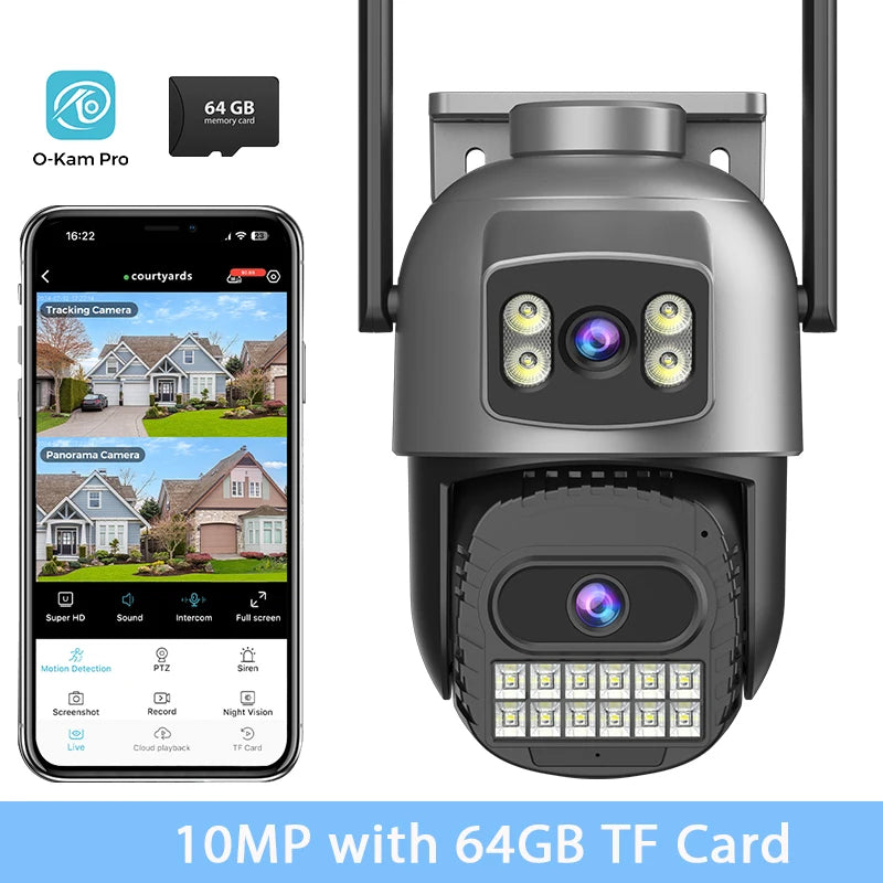 BESDER 15MP Wifi Camera Outdoor Auto Tracking Multi Screens 5X Digital Zoom PTZ Security Protection CCTV Surveillance O-Kam Pro
