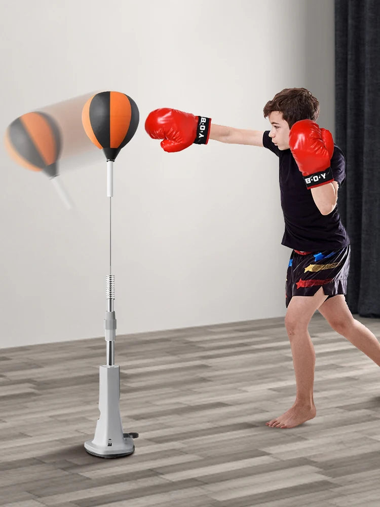 Punching Bag with Stand Boxing Bag Height Adjustable Punching Reflex Ball Set for Training Boxing Stress Relief & Fitness
