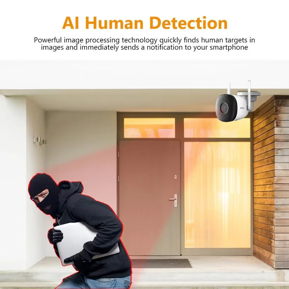 IMOU 5MP Bullet 2C Wi-Fi Camera Dual Antenna Outdoor Night Vision IP67 Weatherproof Audio Recording AI Human Detect IPC-K3CP-5MP