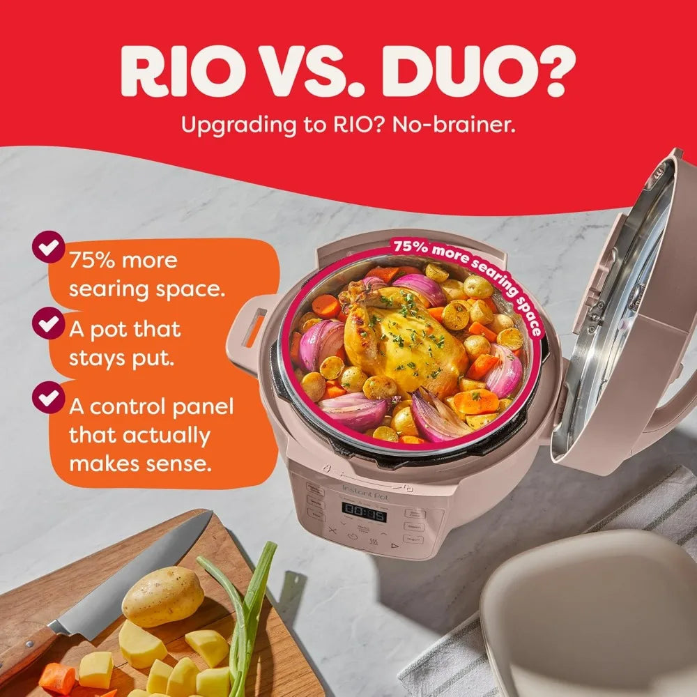 Instant Pot 4QT RIO Mini 7-in-1 Multi-Cooker Pressure Cooker Slow cook Sauté Steam Rice Maker, Yogurt, & Warmer, Black, 4 Quarts