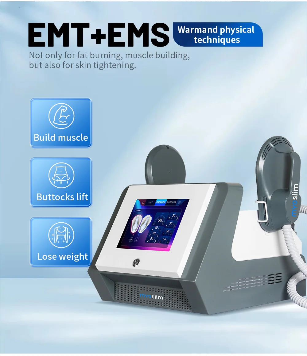 MYOslim EMS Body Building Machine RF Fat Removal 2 Handles Muscle Sculpting Body Muscle Stimulation for Fitness And Wellness