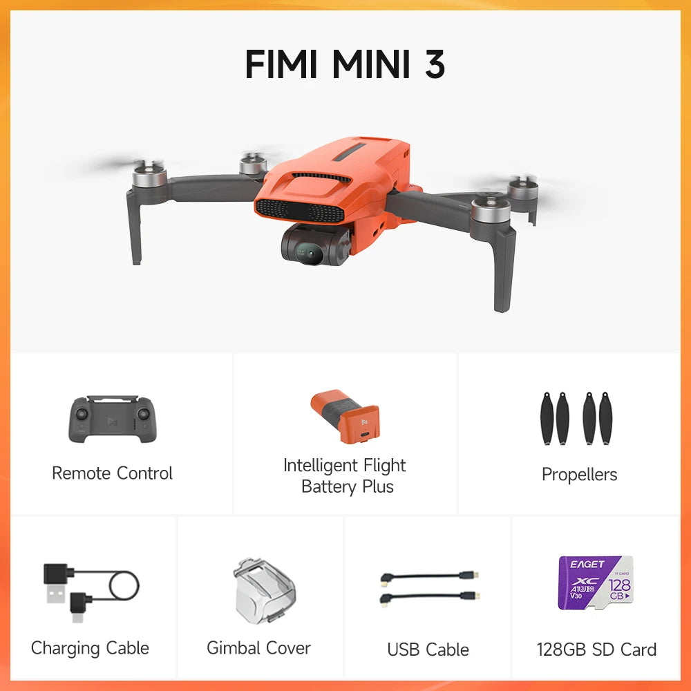 FIMI MINI 3 245g With 4K Camera HDR Video 3-axis Mechanical Gimbal 9KM flight range GPS Foldable RC Drone Quadcopter RTF