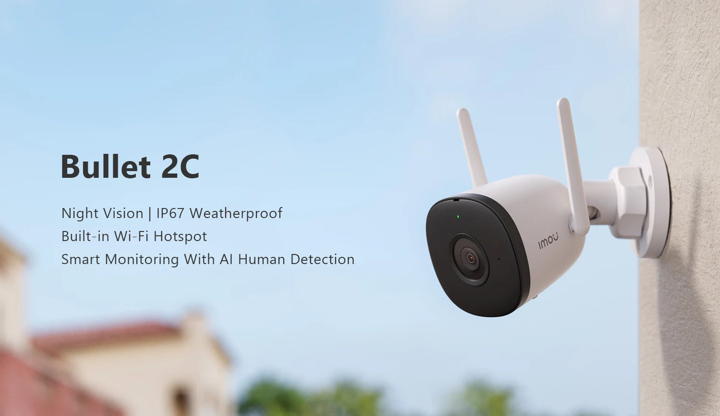 IMOU 5MP Bullet 2C Wi-Fi Camera Dual Antenna Outdoor Night Vision IP67 Weatherproof Audio Recording AI Human Detect IPC-K3CP-5MP