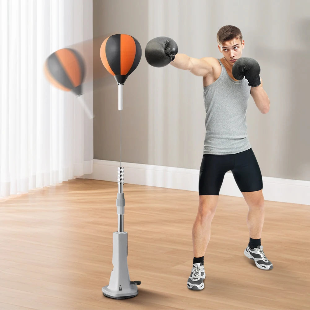 Punching Bag with Stand Boxing Bag Height Adjustable Punching Reflex Ball Set for Training Boxing Stress Relief & Fitness
