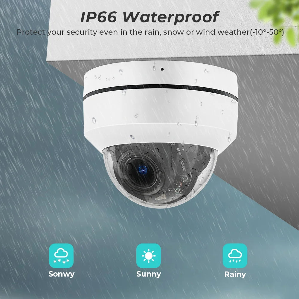 8MP 4K PTZ IP Camera Outdoor PoE Onvif 5X Optical Zoom 5MP 4MP P2P Infrared Audio Dome Camera CCTV Surveillance Camera XMEye App