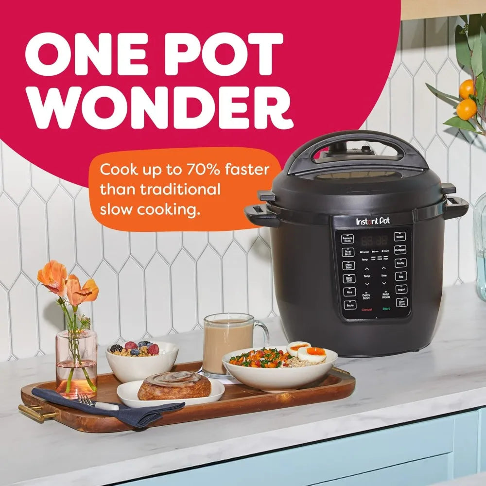Instant Pot 4QT RIO Mini 7-in-1 Multi-Cooker Pressure Cooker Slow cook Sauté Steam Rice Maker, Yogurt, & Warmer, Black, 4 Quarts