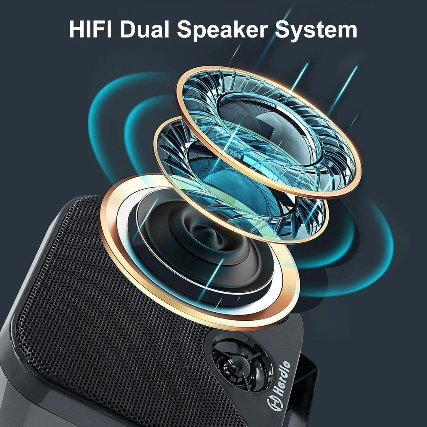 Herdio 2PCS 4‘' 100W Heavy Duty Boat Marine Box Outdoor Speakers Surface Mounted For Skid Steer ATV UTV RZR Golf Cart Tractor