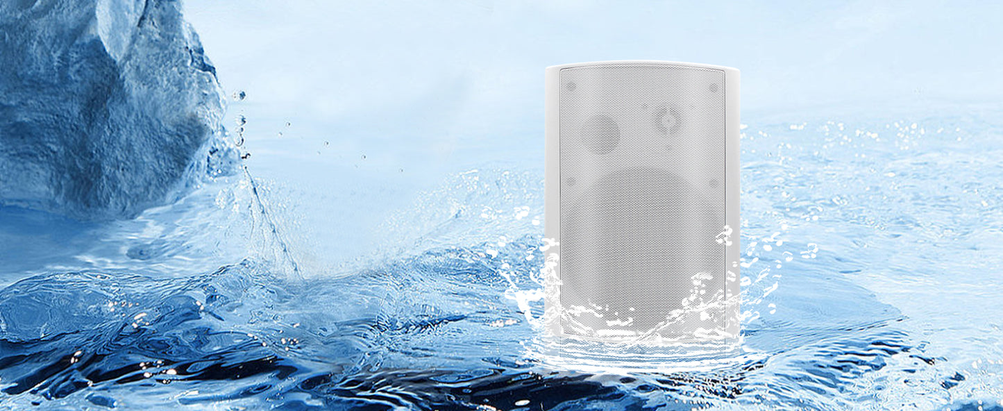 Herdio 800W 6.5'' Outdoor Speakers Bluetooth Waterproof Wired With Superior Amplifier Wall Mounted Sound System Enhanced Bass