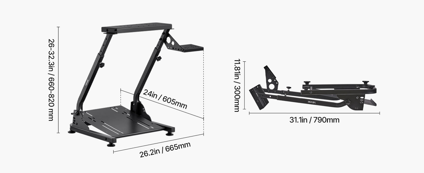 SucceBuy G920 Racing Steering Wheel Stand Shifter Mount fit for Logitech G27 G25 G29 Gaming Wheel Pedals NOT Included Racing